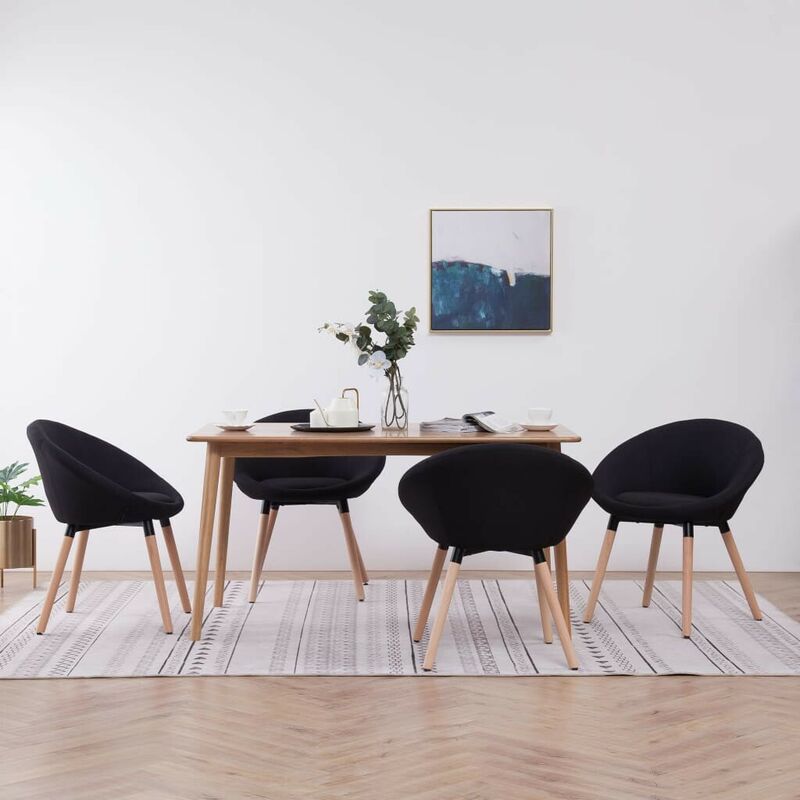 

Sillas de comedor 4 unidades tela negro - Hommoo