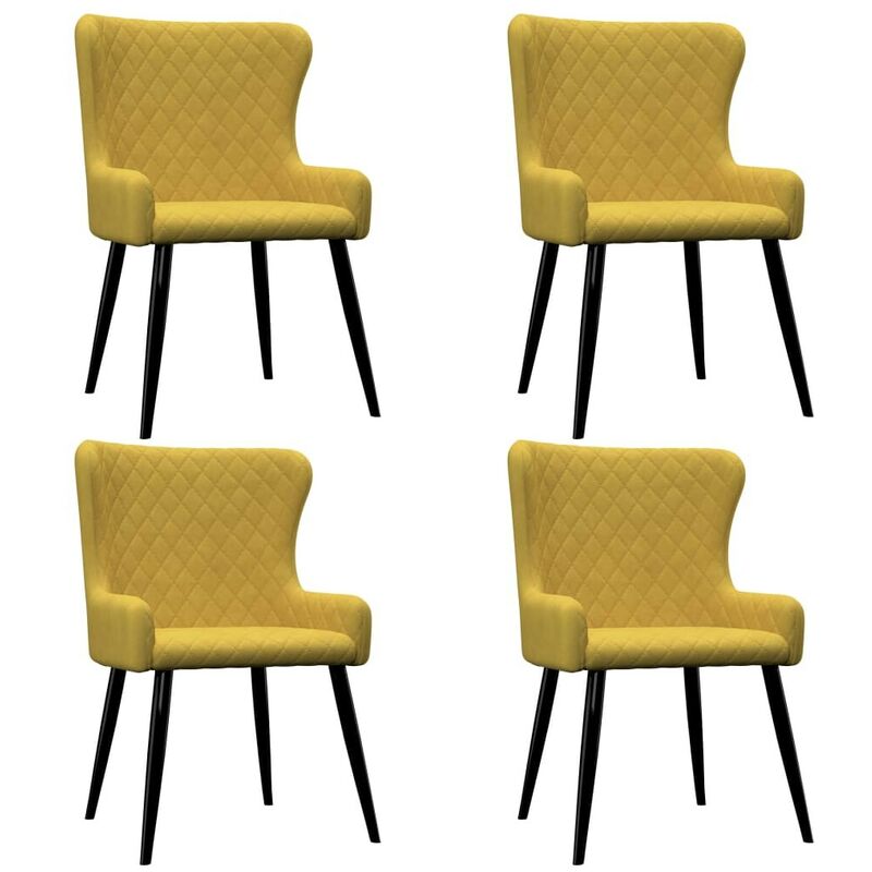 

Sillas de comedor 4 unidades terciopelo amarillo - Hommoo