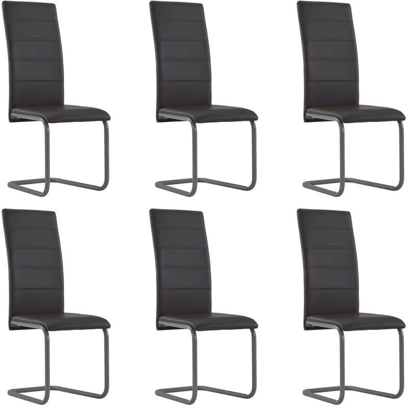 

Sillas de comedor 6 unidades cuero artificial marrón - Hommoo