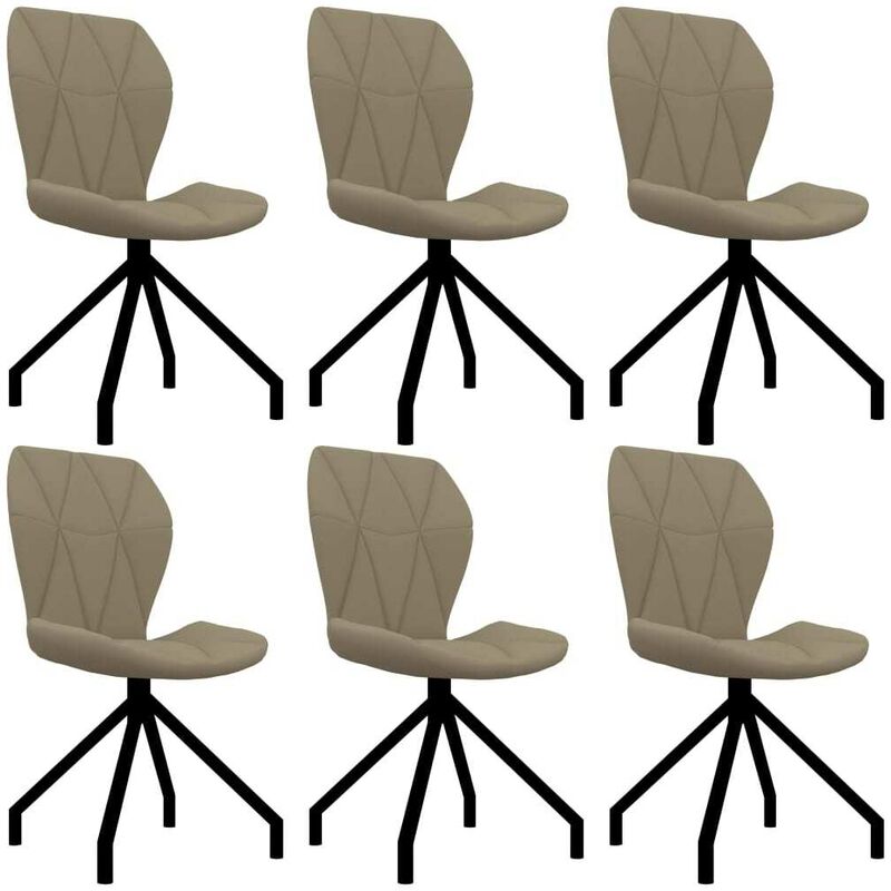 

Hommoo Sillas de comedor 6 unidades cuero sintético color capuchino
