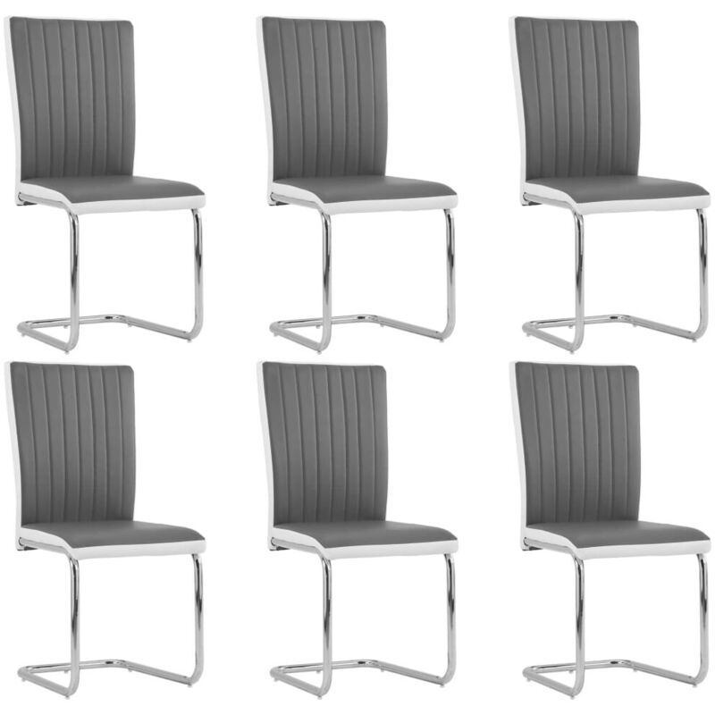 

Sillas de comedor 6 unidades cuero sintético gris - Hommoo