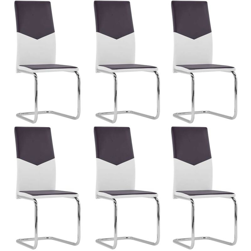 

Sillas de comedor 6 unidades cuero sintético marrón - Hommoo