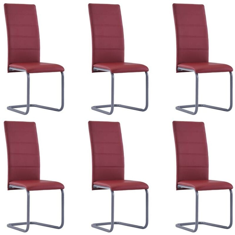 

Sillas de comedor 6 unidades cuero sintético rojo - Hommoo