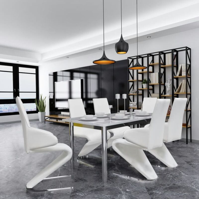 

Sillas de comedor 6 unidades cuero sintético blanco - Hommoo