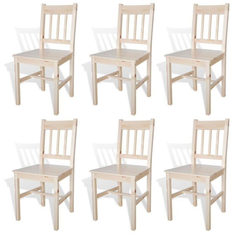 

Hommoo Sillas de comedor 6 unidades de madera de pino