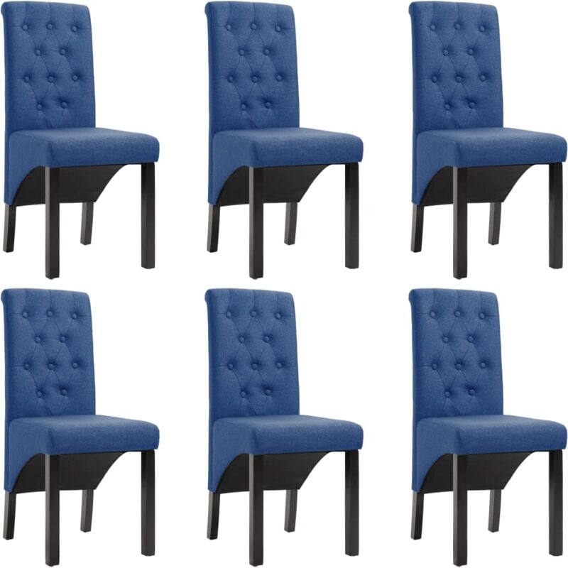 

Sillas de comedor 6 unidades de tela azul - Hommoo