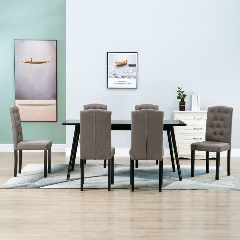 

Sillas de comedor 6 unidades de tela gris taupe - Hommoo