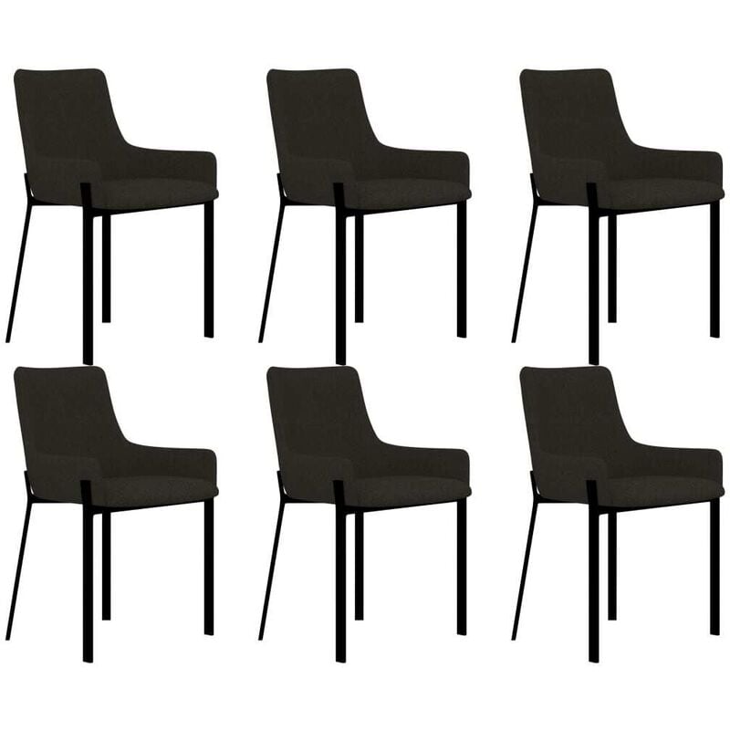 

Sillas de comedor 6 unidades de tela gris taupe - Hommoo