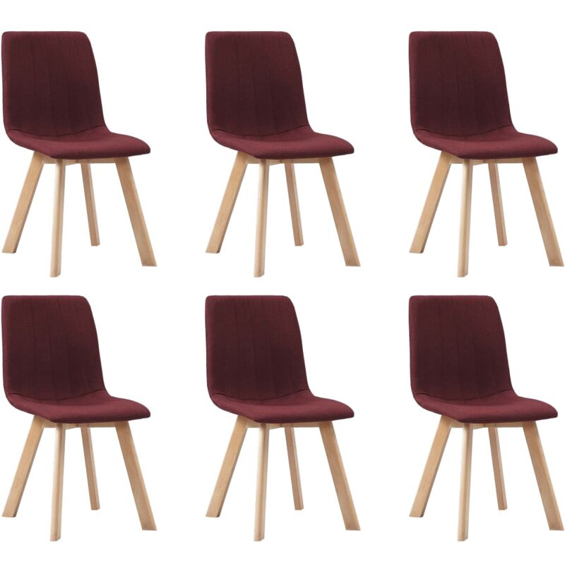 

Hommoo Sillas de comedor 6 unidades tela color vino tinto