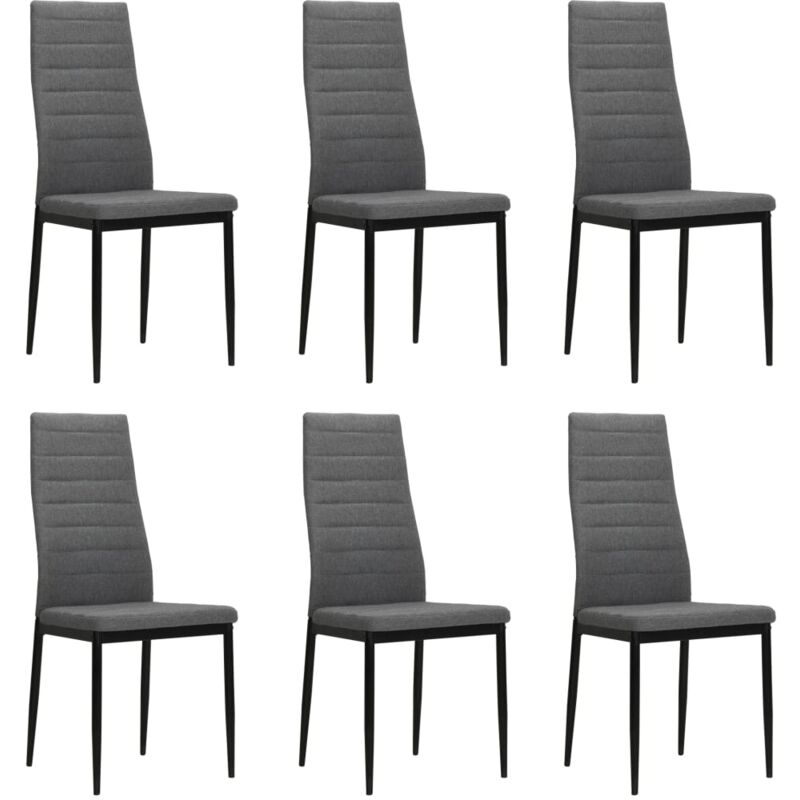 

Sillas de comedor 6 unidades tela gris claro - Hommoo