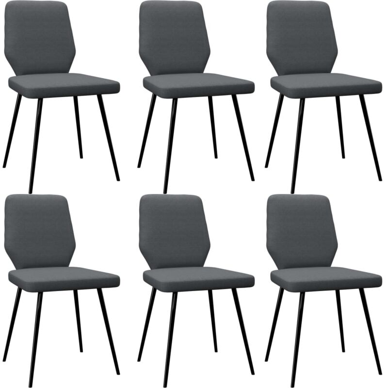 

Sillas de comedor 6 unidades tela gris oscura - Hommoo