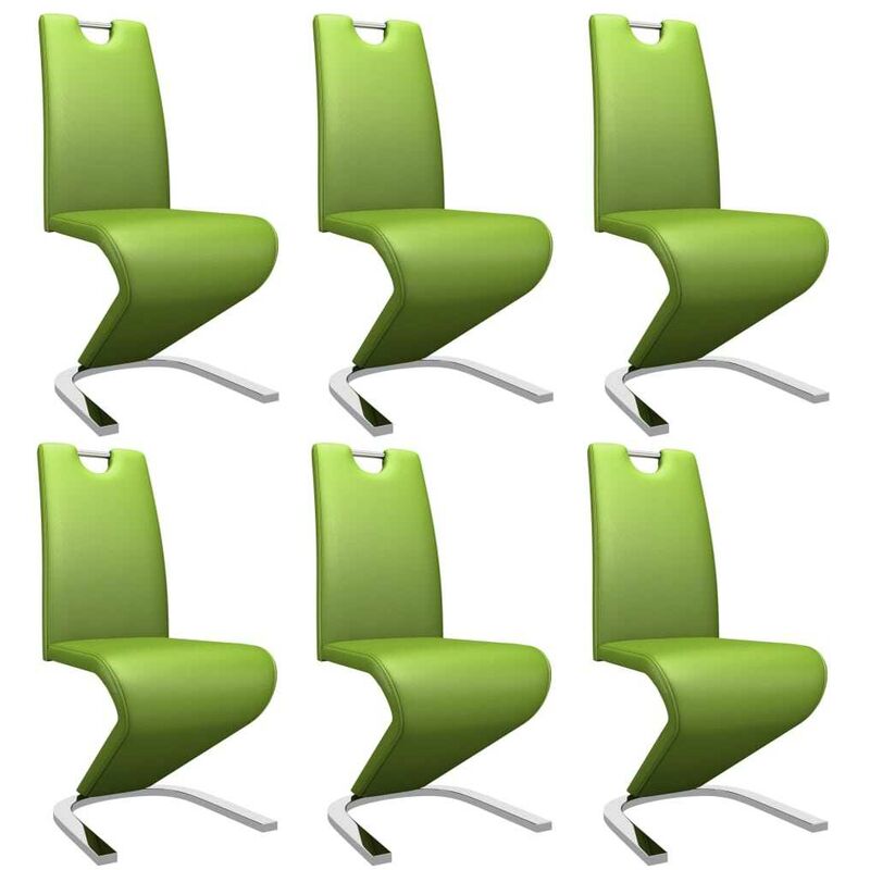 

Sillas de comedor forma de zigzag 6 uds cuero sintético verde - Hommoo