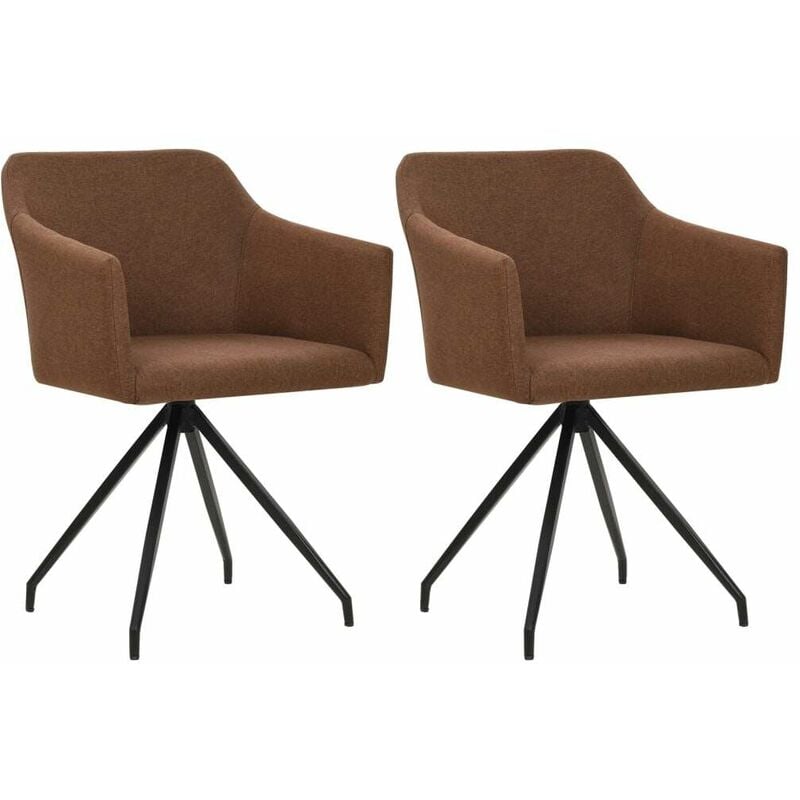 

Sillas de comedor giratorias 2 unidades tela marrón - Hommoo