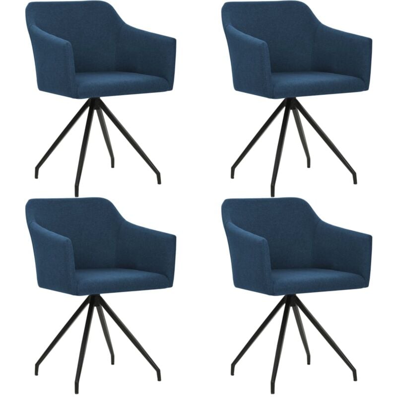

Sillas de comedor giratorias 4 unidades tela azul - Hommoo