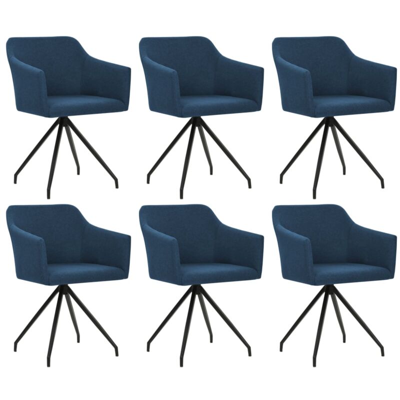 

Sillas de comedor giratorias 6 unidades tela azul - Hommoo