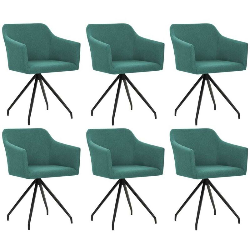 

Sillas de comedor giratorias 6 unidades tela verde - Hommoo