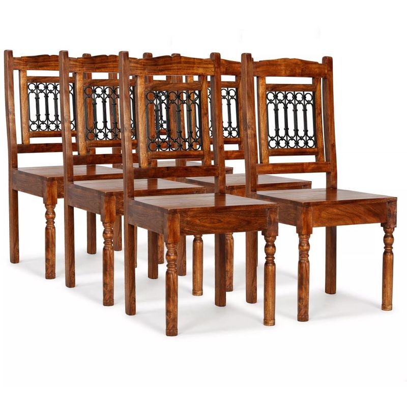 

Sillas de comedor madera maciza acabado sheesham clásico 6 uds - Hommoo