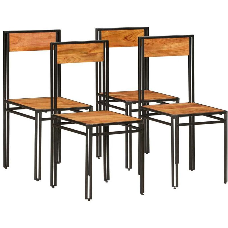 

Sillas de comedor madera maciza acacia acabado sheesham 4 uds - Hommoo