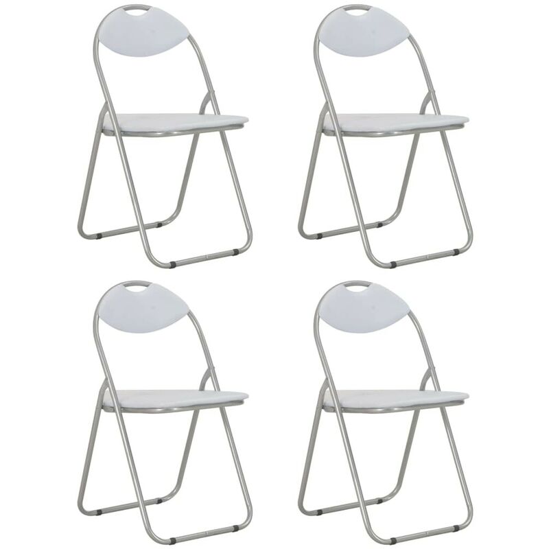 

Sillas de comedor plegables 4 unidades cuero sintético blanco - Hommoo