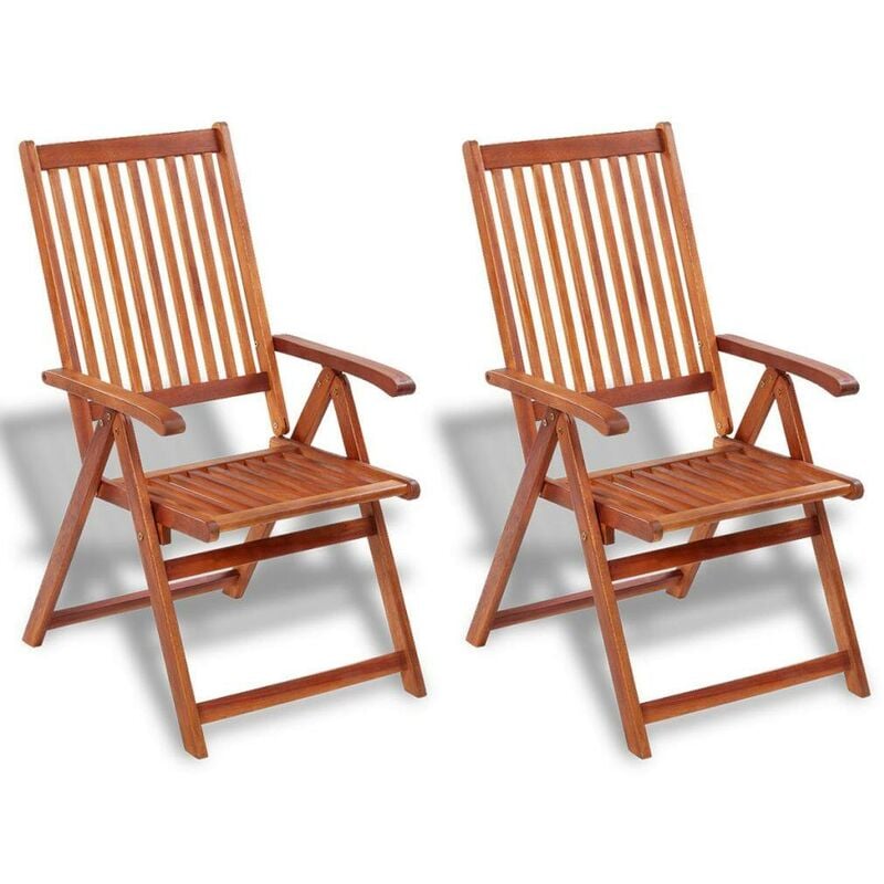 

Sillas plegables de jardín 2 uds madera maciza acacia marrón - Hommoo