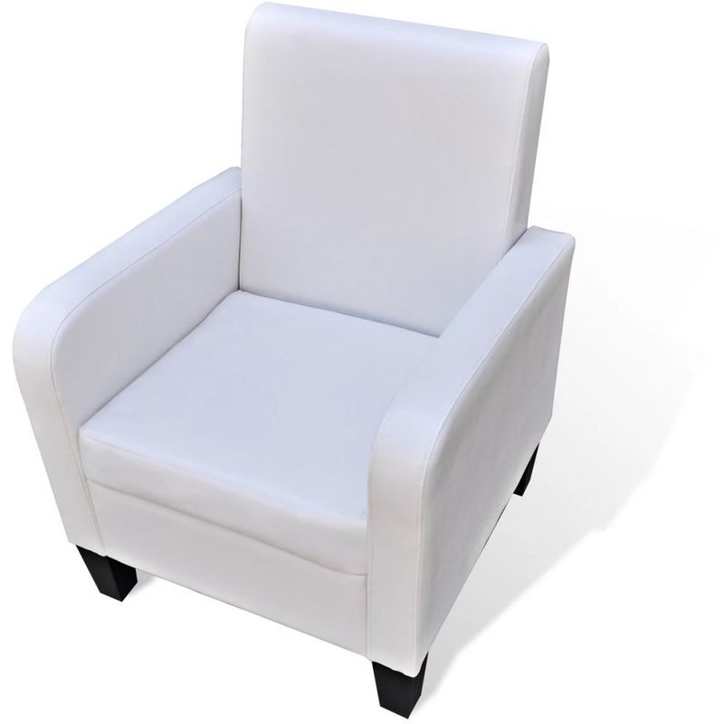 

Hommoo Sillón de cuero sintético blanco