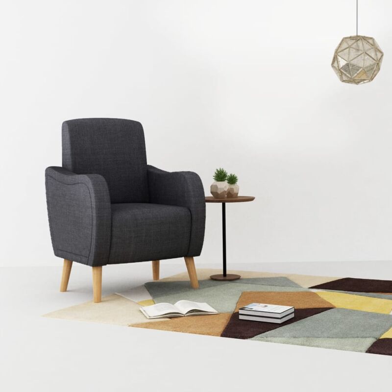 

Sillón de tela gris oscuro - Hommoo