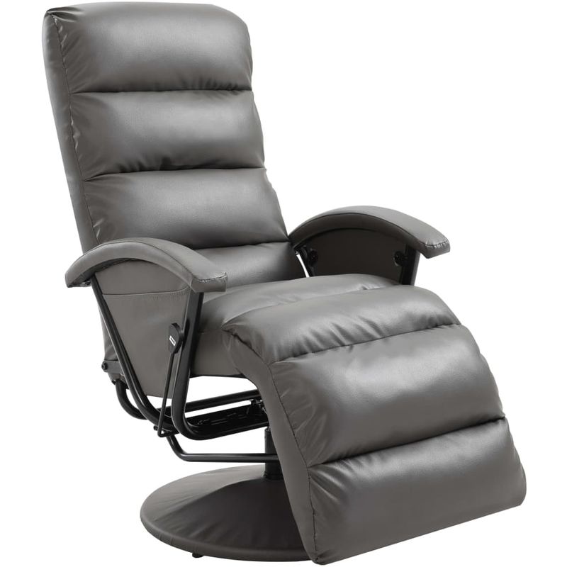 

Sillón reclinable para TV de cuero sintético gris - Hommoo