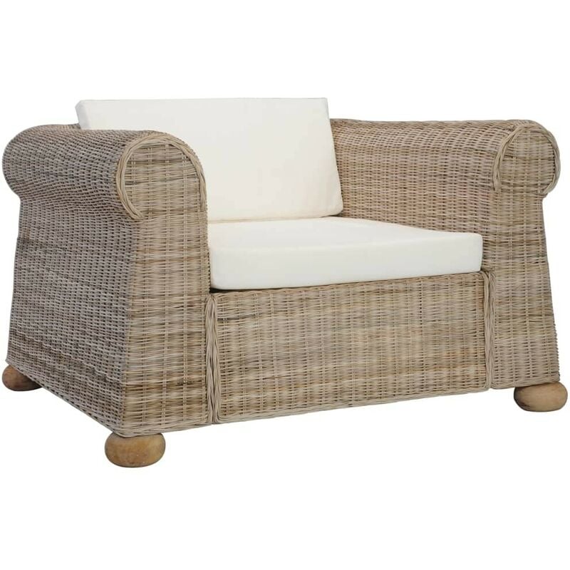 

Sillón con cojines de ratán natural - Hommoo