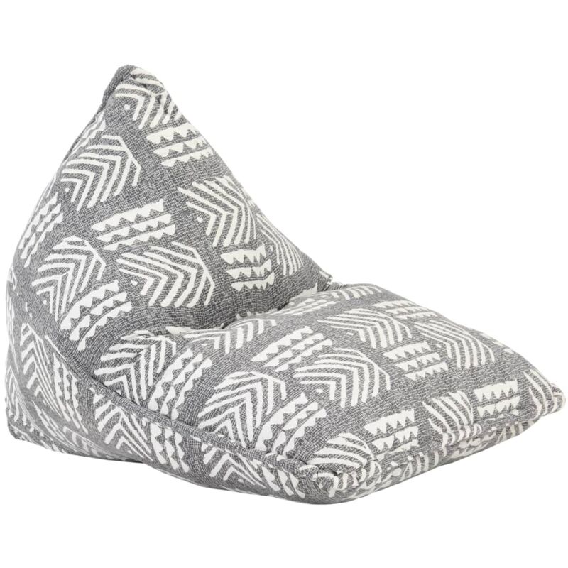 

Sillón puf de tela patchwork gris - Hommoo