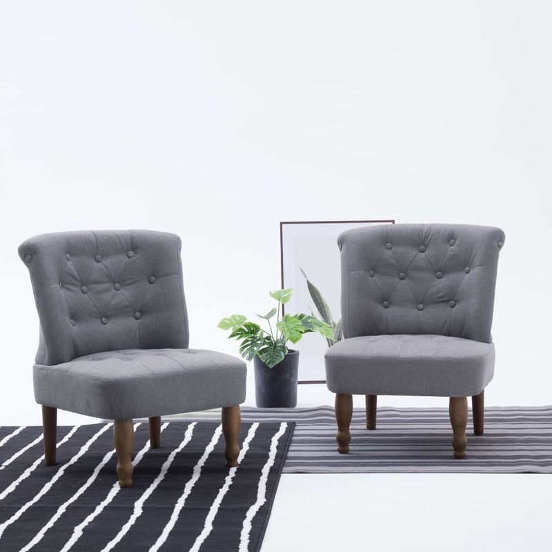 

Sillones franceses 2 unidades de tela gris claro - Hommoo