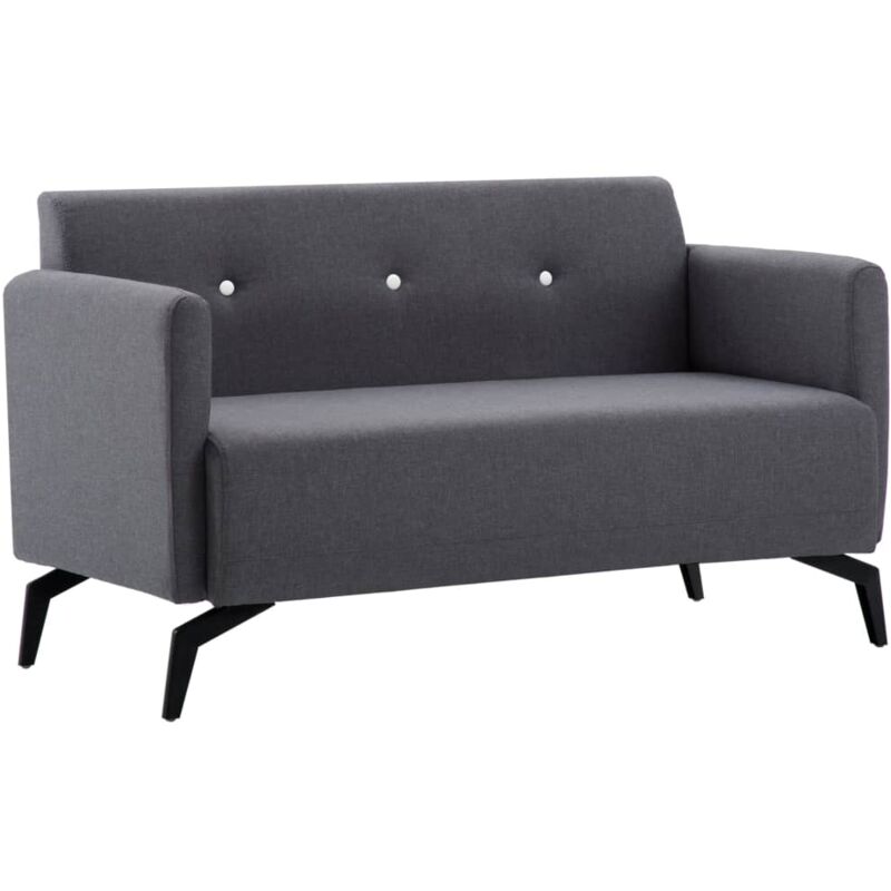 

Sofá de 2 plazas con tapizado de tela 115x60x67 cm gris oscuro - Hommoo