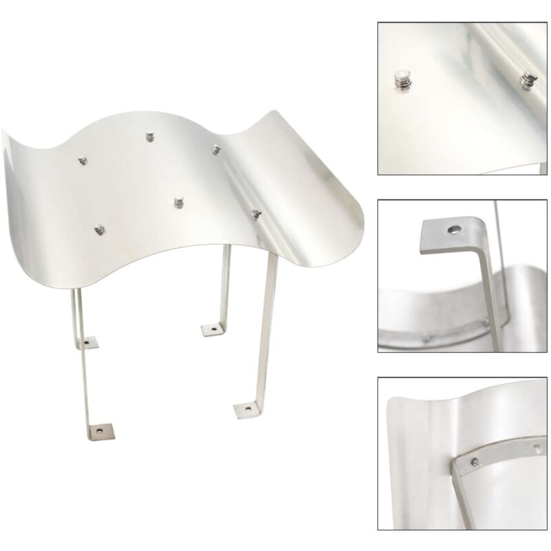 

Sombrerete de chimenea de acero inoxidable plateado - Hommoo
