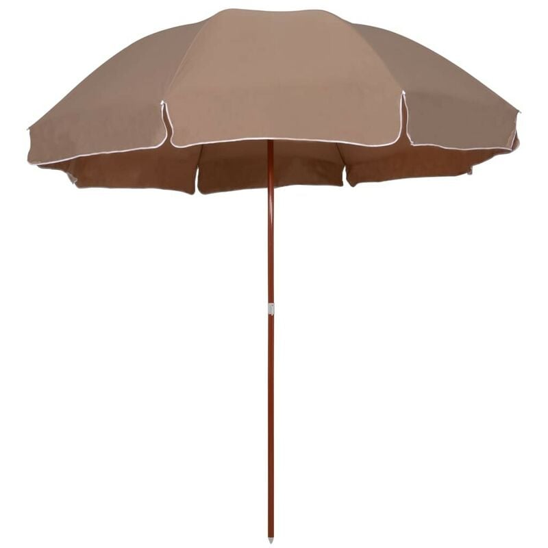 

Sombrilla con palo de acero gris taupe 300 cm - Hommoo