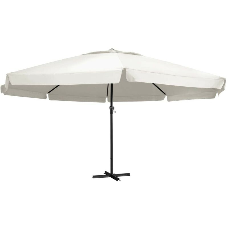 

Hommoo Sombrilla de jardín y palo de aluminio blanco arena 600 cm