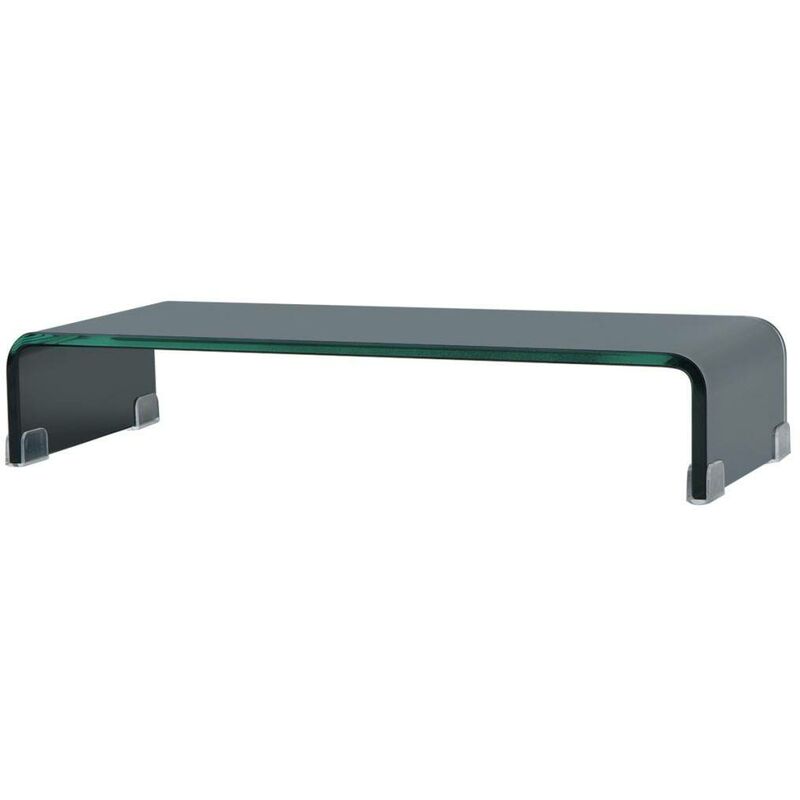 

Hommoo - Soporte para TV/Elevador monitor cristal negro 60x25x11 cm