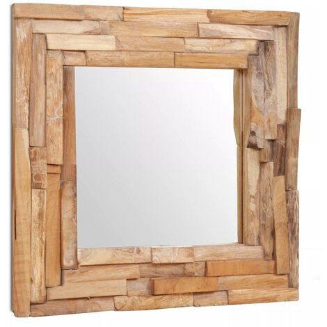 HOMASIS Specchio da parete rettangolare, 77 x 100 cm, specchio decorativo con  cornice in legno e ganci, specchio sospeso rustico, specchio in legno  infrangibile, per corridoio, soggiorno, camera da : : Casa