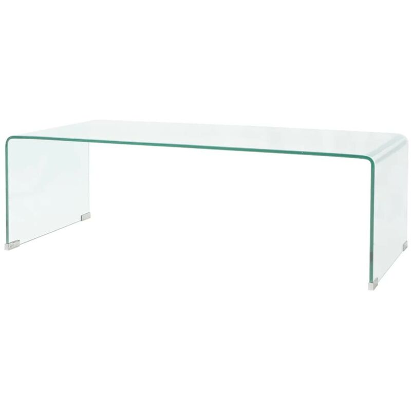 Hommoo - Table basse 100 x 48 x 33 cm Verre trempe Transparent HDV10349