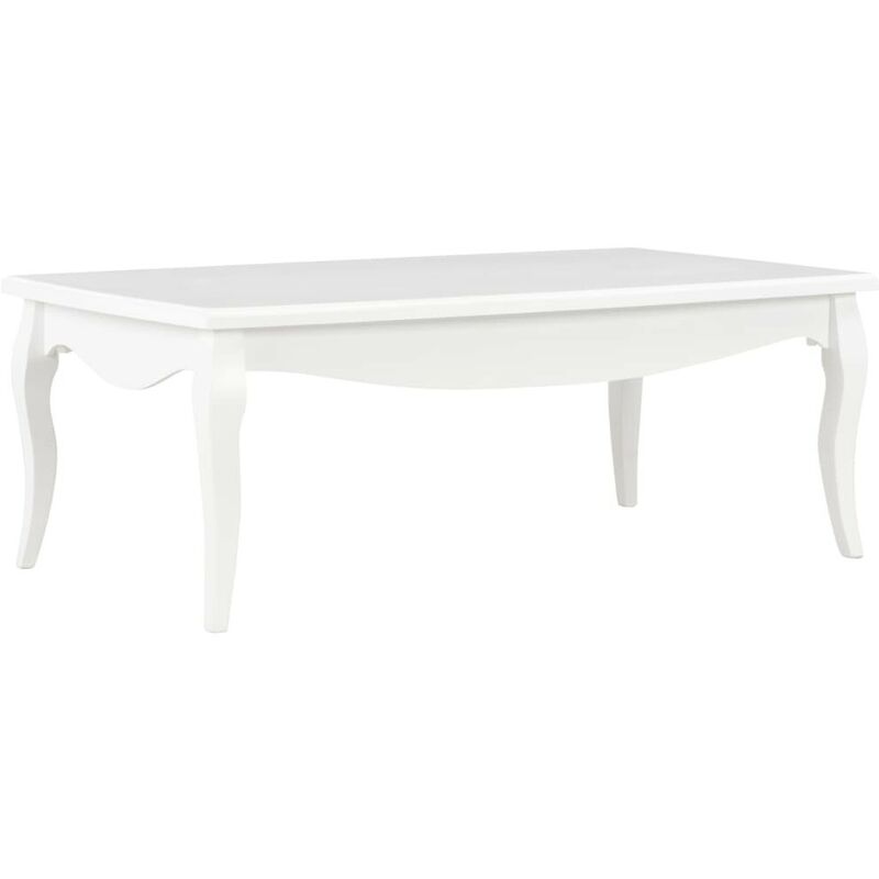 Hommoo - Table basse Blanc 110 x 60 x 40 cm Bois de pin massif HDV22153