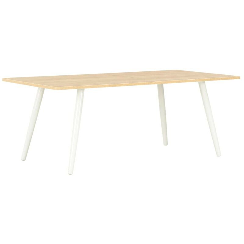 Hommoo - Table basse Blanc et chene 120x60x46 cm HDV07568