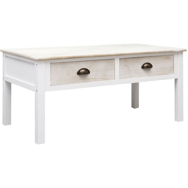 Hommoo - Table basse Blanc et l 100 x 50 x 45 cm Bois HDV24681