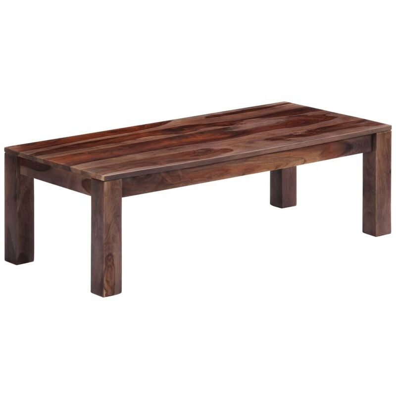 Hommoo - Table basse Gris 110 x 50 x 35 cm Bois de Sesham massif HDV13354