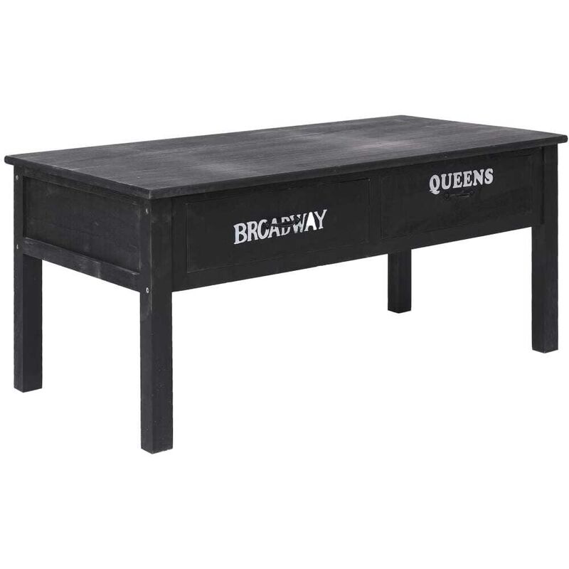 Hommoo - Table basse Noir 100 x 50 x 45 cm Bois HDV24682