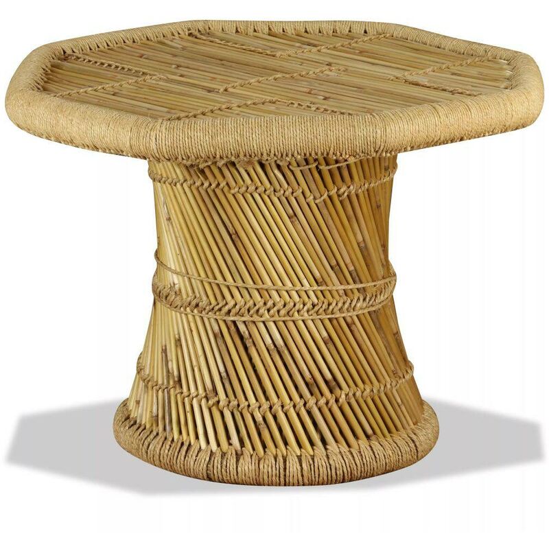 Hommoo - Table basse octogonale Bambou 60 x 60 x 45 cm HDV10373