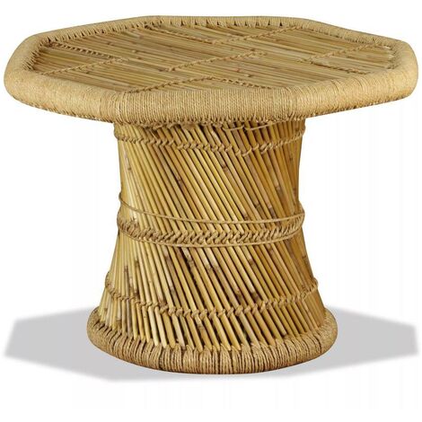 Hommoo Table basse octogonale Bambou 60 x 60 x 45 cm HDV10373