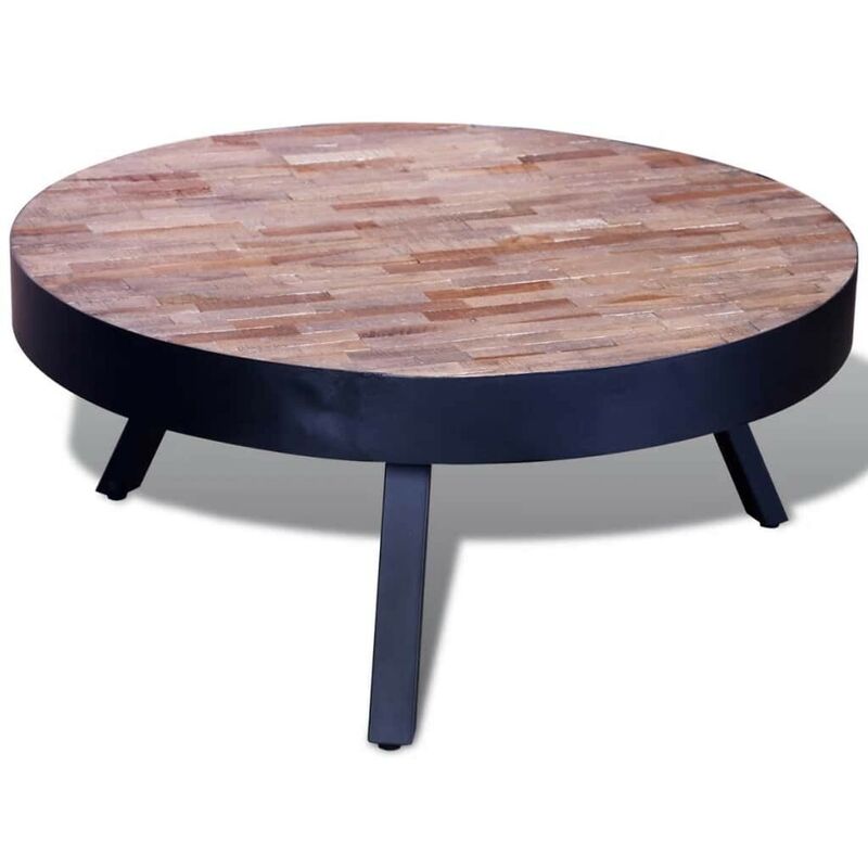 Hommoo - Table basse ronde Bois de teck recycle HDV08940