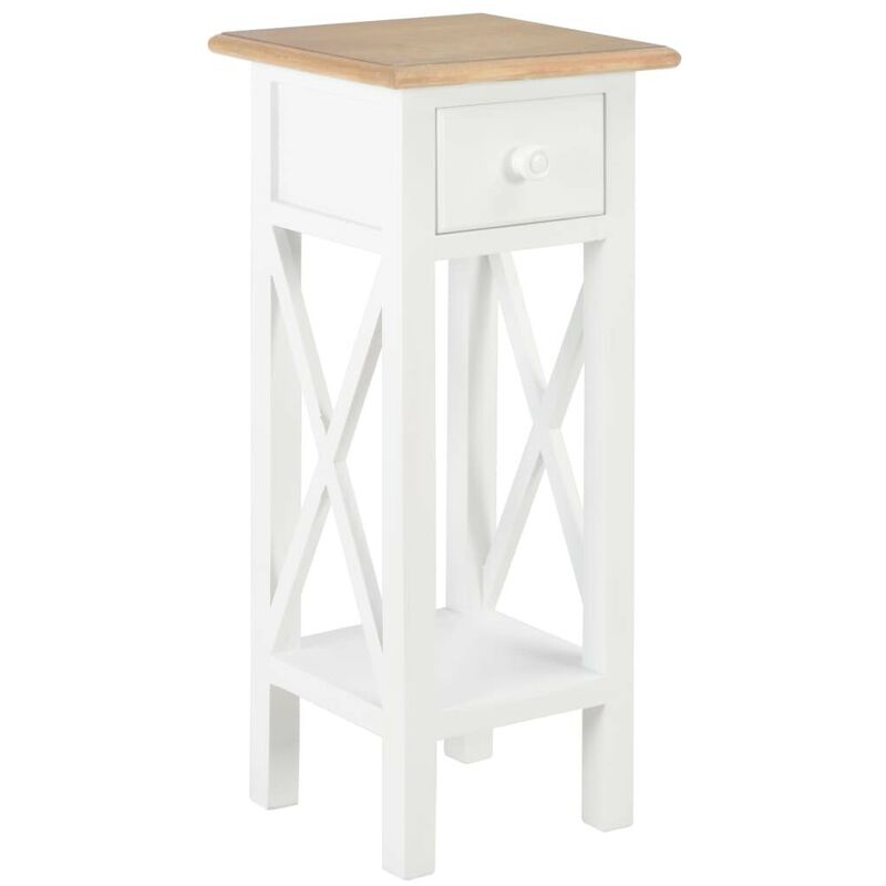 Table d'appoint Blanc 27 x 27 x 65,5 cm Bois HDV22210 - Hommoo