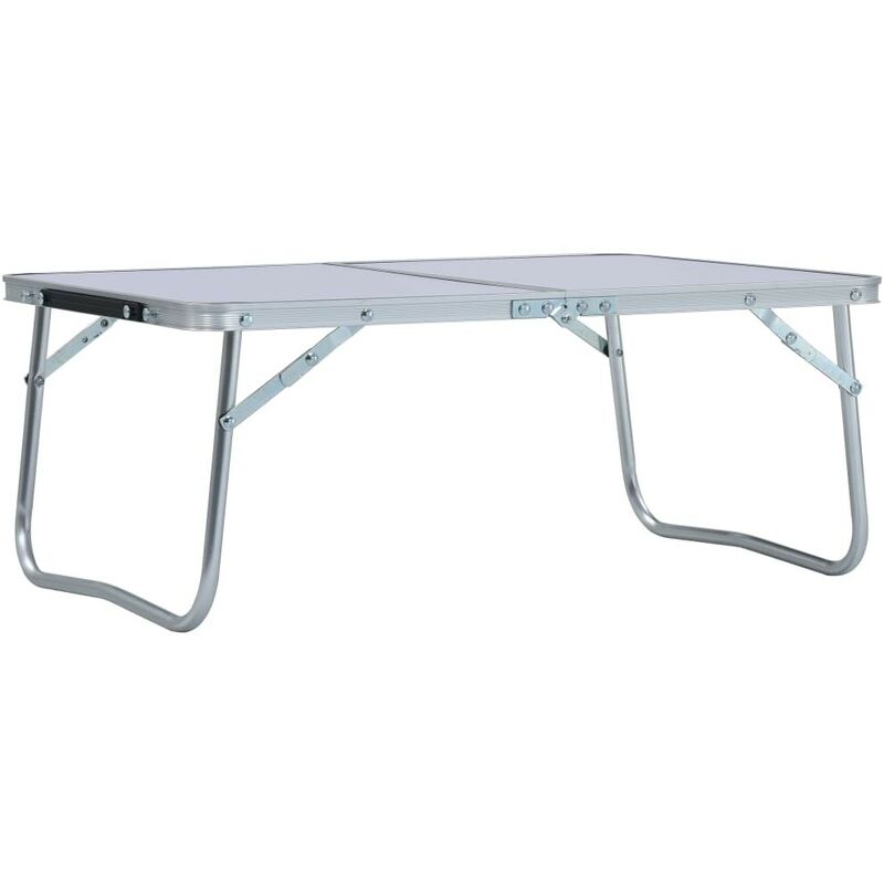 Hommoo - Table pliable de camping Blanc Aluminium 60x40 cm