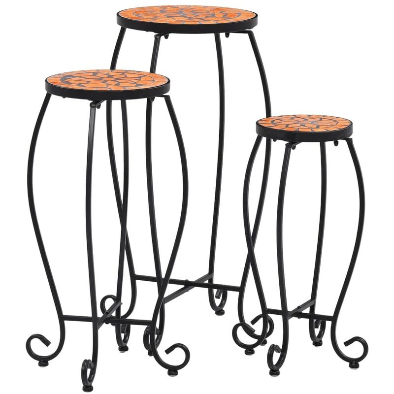 Hommoo Tables mosaïque 3 pcs Terre cuite Céramique HDV30063