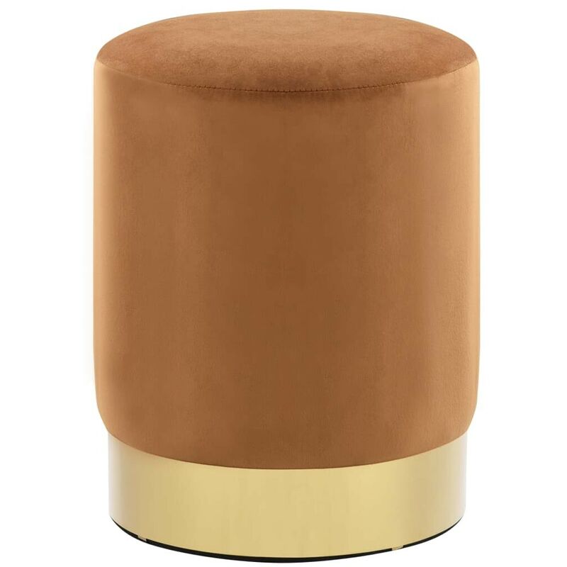 

Taburete de terciopelo marrón y dorado - Hommoo