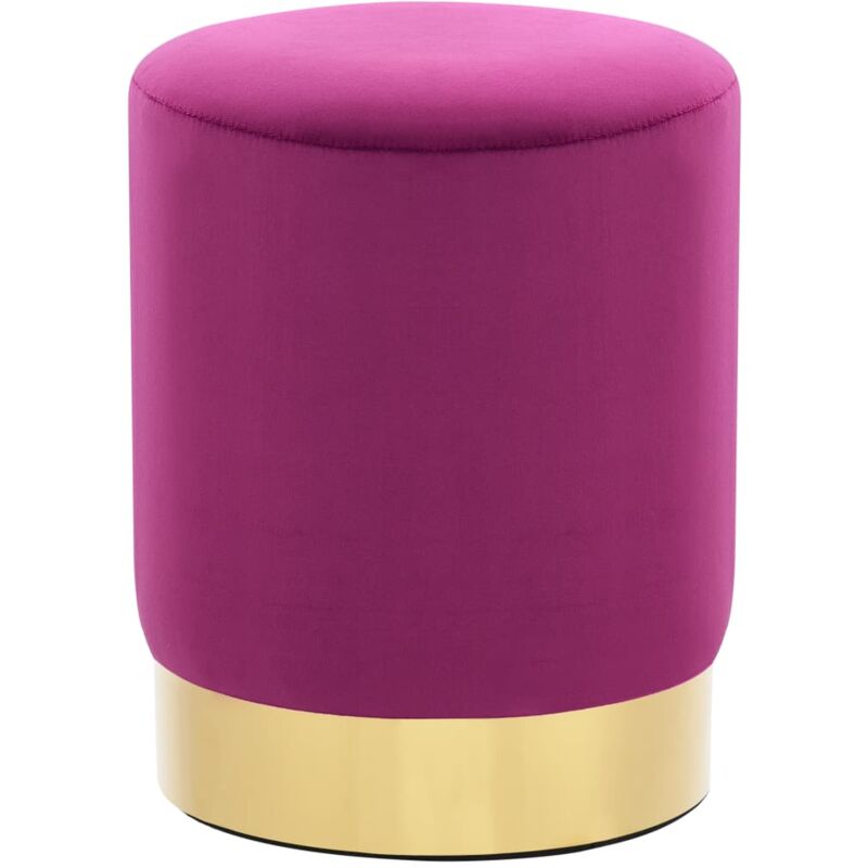 

Hommoo Taburete de terciopelo morado y dorado